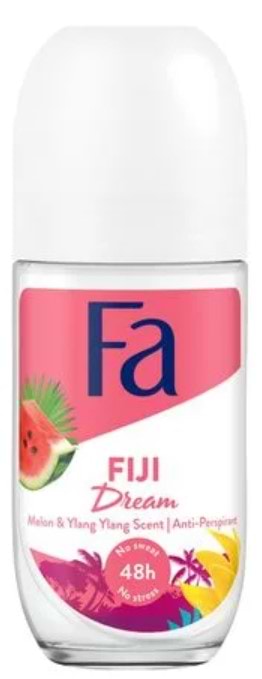 Фото - Дезодорант кульковий Fa Роликовий антиперспірант Fa Fiji Dream аромат кавуна та іланг ілангу 50 мл