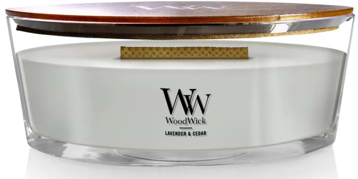 Свічка скло Woodwick Ellipse Lavender & Cedar (Лаванда с Кедром) 453г (1666260E) - Фото 1