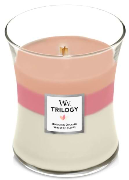 Фото - Свічка скло Woodwick Medium Trilogy Blooming Orchard (Квітучий фруктовий сад) 275г (1728626E)