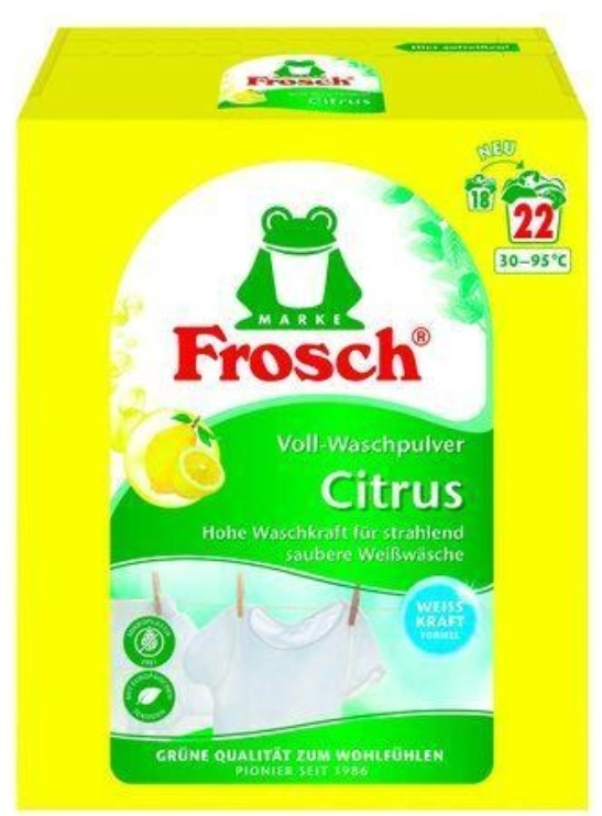 Пральний порошок Frosch концентрат Цитрус 1,45кг - Фото 1