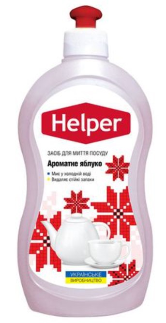 Средство для ручного мытья посуды Helper Ароматное яблоко 495 мл - Фото 1