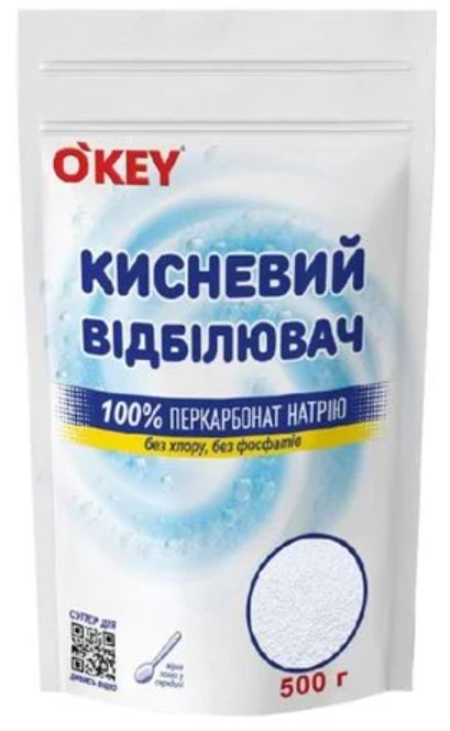 Средство для удаления пятен O'key кислородный 100% 500г - Фото 1