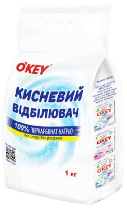 Засіб для видалення плям O'key кисневий 100% 1кг - Фото 1