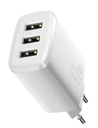 Купити Мережевий зарядний пристрій Baseus 3xUSB 17W USB-A (CCXJ020102) - Фото 1 Мережевий зарядний пристрій Baseus 3xUSB 17W USB-A (CCXJ020102) - Фото 1