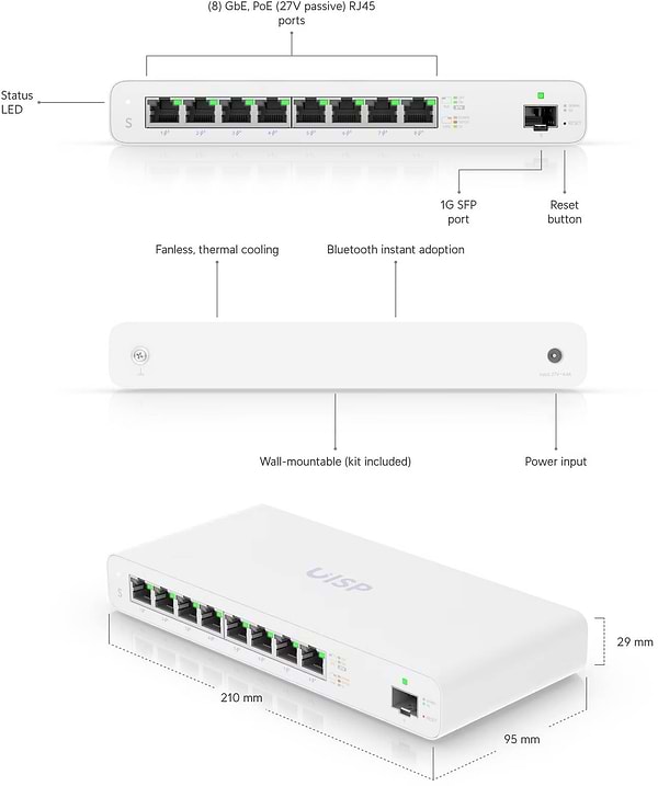 Фото - Маршрутизатор інтернет LAN Ubiquiti UISP-S