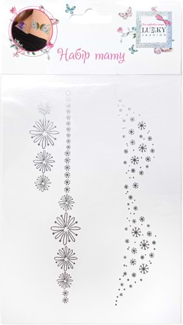 Тату Lukky Сяючі тимчасові ''Квіткова заметіль'' для обличчя та тіла (T21488) - Фото 1