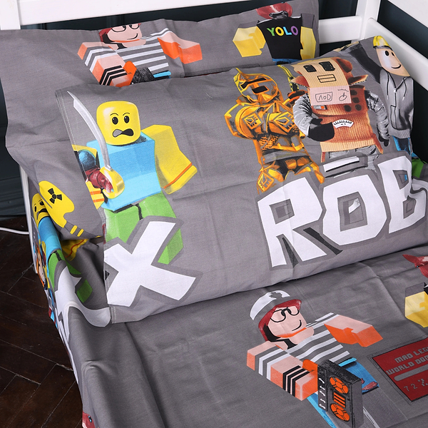 Фото - Комплект постельного белья MirSon Бязь Kids Time 17-0821 Roblox game gray 175х210 см (2200011552446)