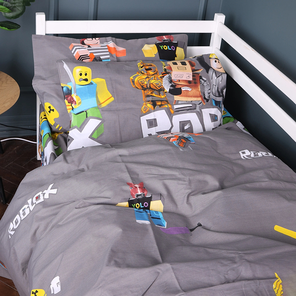Фото - Комплект постельного белья MirSon Бязь Kids Time 17-0821 Roblox game gray 175х210 см (2200011552446)