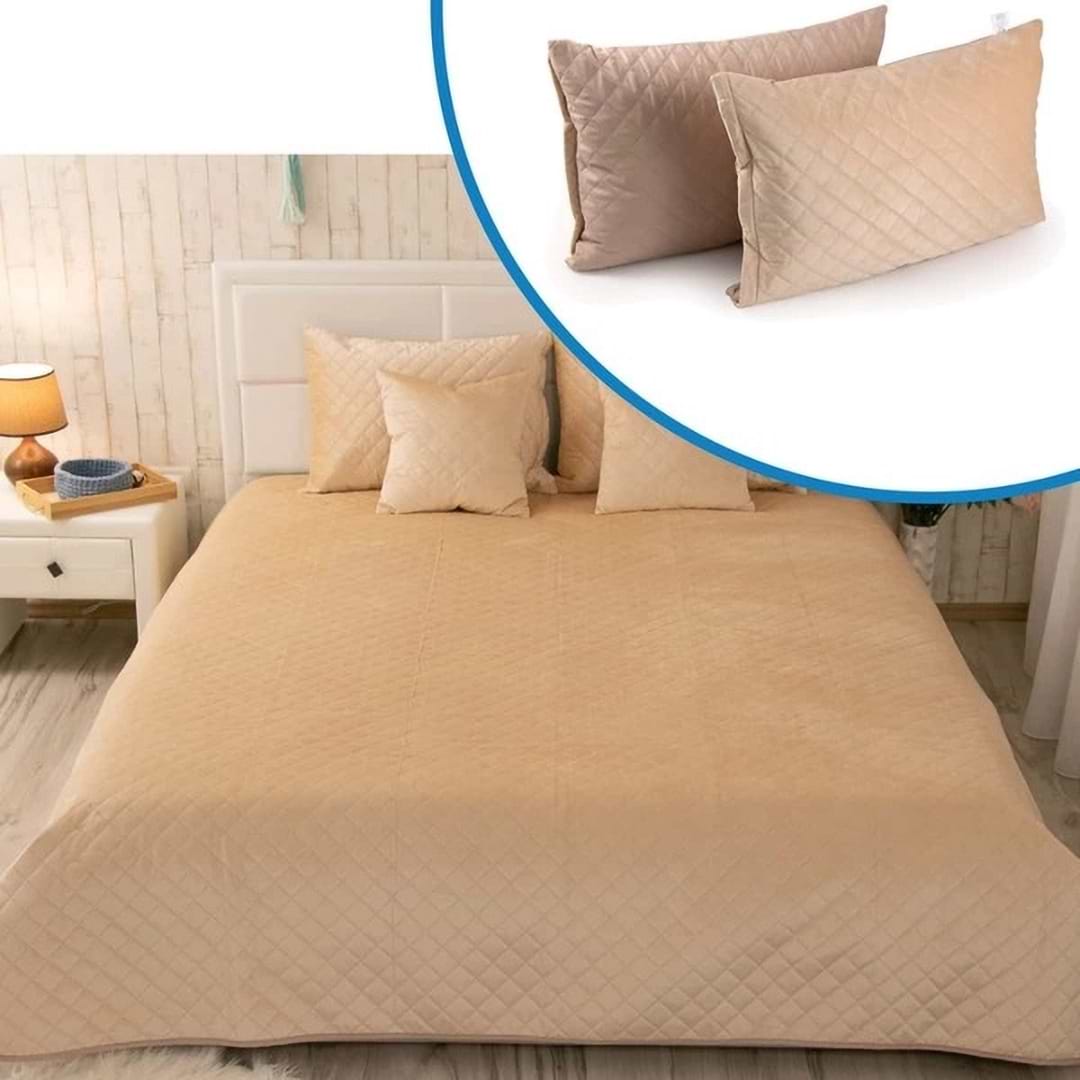 Набір покривало + наволочки євро Руно 220х240 + 2 нав. 50х70 (К_994.55_Beige ромб)