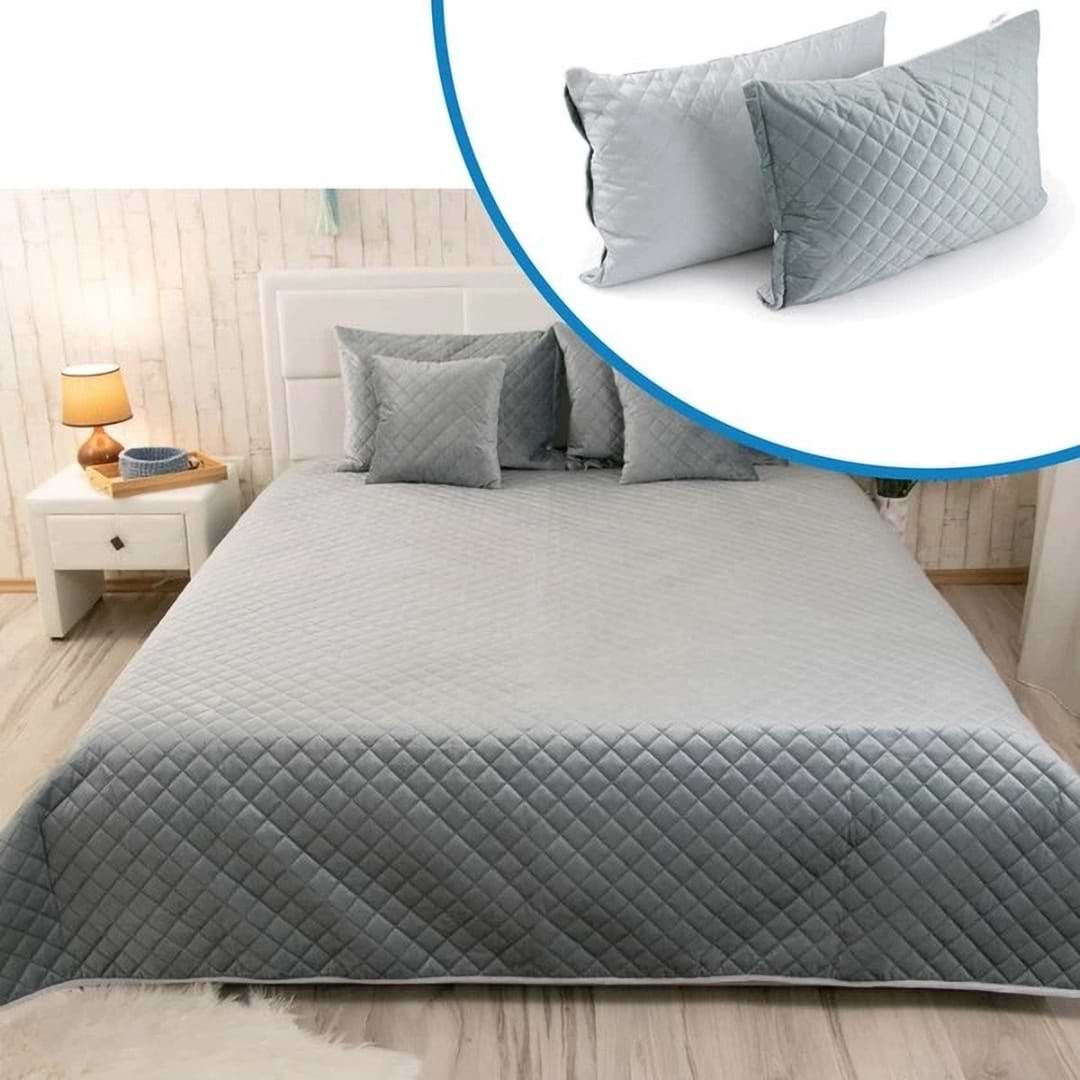 Набір покривало + наволочки євро Руно 220х240 + 2 нав. 50х70 (К_994.55_Dark Grey ромб)