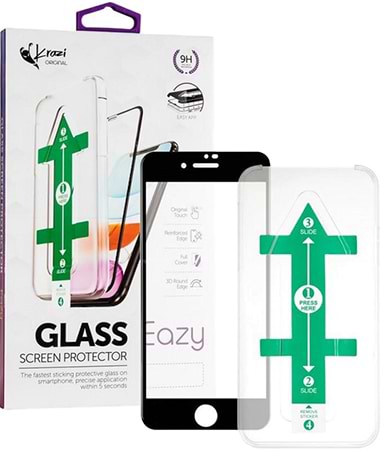 Захисне скло для смартфону Krazi Eazy EZFT01 + монтажна рамка для iPhone 7 Plus/8 Plus Black (79687) - Фото 1