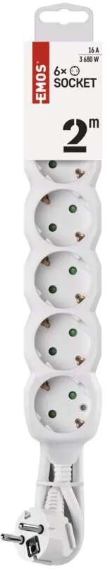 Фото - Подовжувач 220В EMOS P0622, 6 розеток, 2 м.