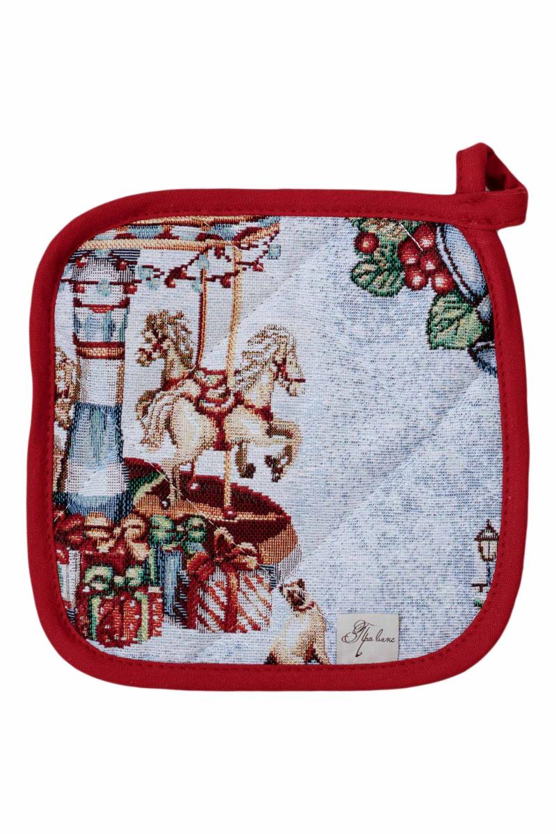 Фото - Прихватка Прованс Новорічна гобеленова Carousel 20х20 см (041939)
