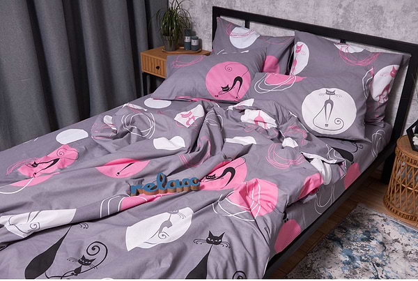 Фото - Комплект постельного белья Moon&Star Бязь Gold Люкс Mauve Cat 175х210 (MS-820002621)