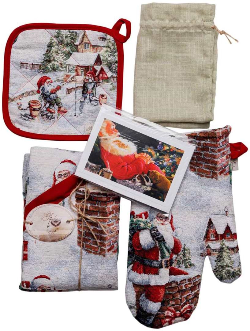 Набор полотенце + прихватка Прованс Новогодний подарок Снежная Зима 22х12х2 см (043389)