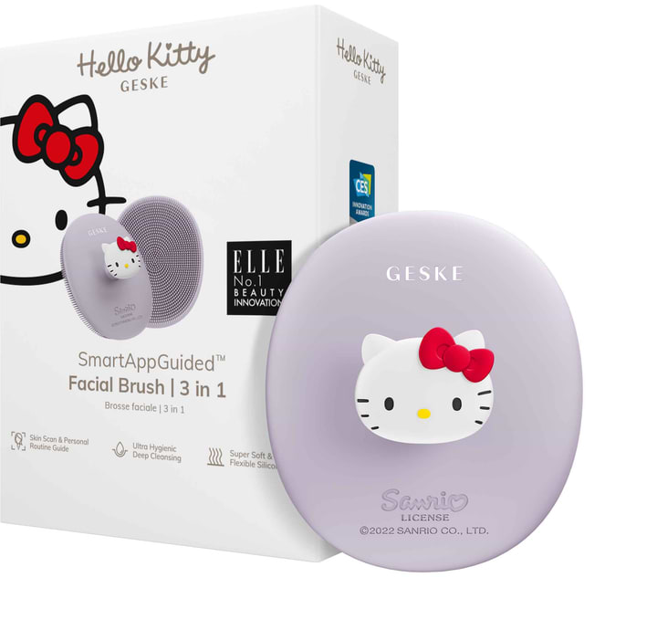 Купити Щітка для чищення обличчя GESKE Facial Brush З в 1 by Hello Kitty фіолетовий з тримачем (HK000052PU01) - Фото 1 Щітка для чищення обличчя GESKE Facial Brush З в 1 by Hello Kitty фіолетовий з тримачем (HK000052PU01) - Фото 1