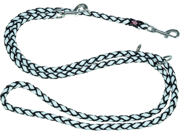 Поводок для собак Trixie Cavo светоотражающий регулируемый Черный L–XL 2 м 18 мм (4011905135915)