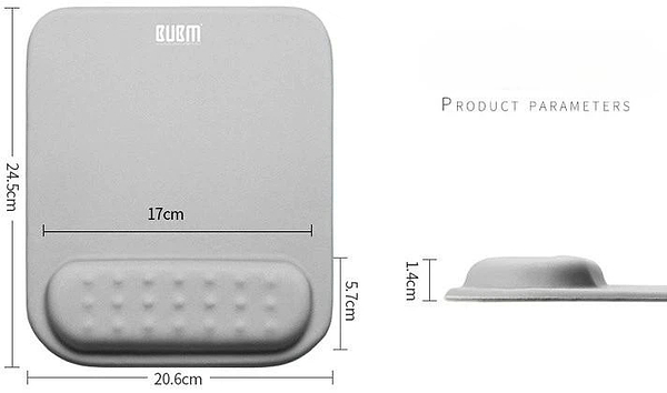 Фото - Коврик для мыши BUBM с подушкой под запястье Серый