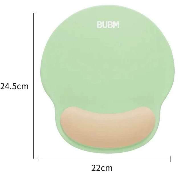 Фото - Коврик для мыши BUBM с подушкой под запястье Зеленый с бежевым круглый