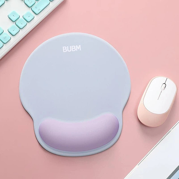 Фото - Коврик для мыши BUBM с подушкой под запястье Синий+фиолетовый круглый