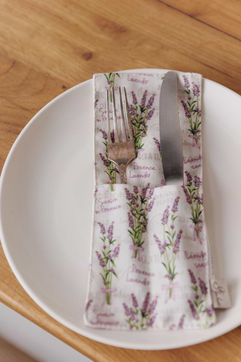 Фото - Чохол для столових приборів Прованс Суцвіття лаванди 24х10 см (043235)
