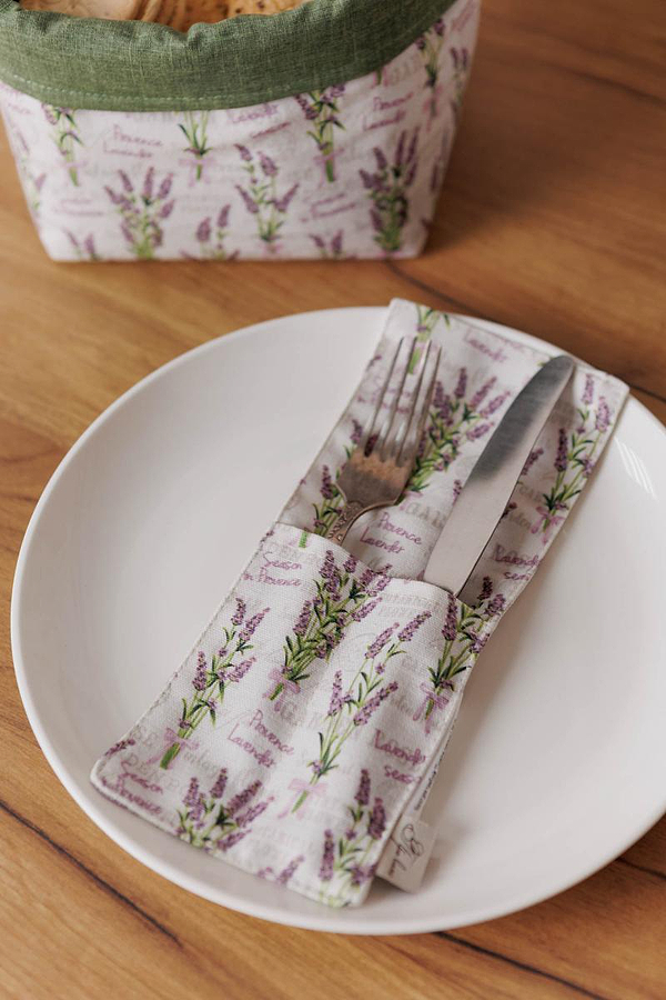 Фото - Чохол для столових приборів Прованс Суцвіття лаванди 24х10 см (043235)