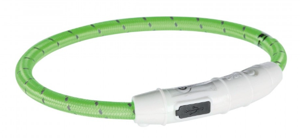 Ошейник LED для собак Trixie Flash Light Ring USB зеленый размер M-L 45 см/7 мм (4053032127012)