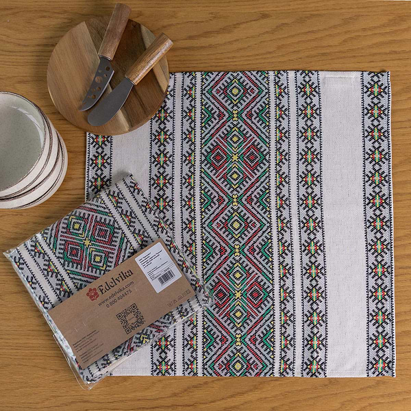 Фото - Салфетка для сервировки Едельвіка Кузьма 2 шт. зеленый 46х46 см (468-25/00)