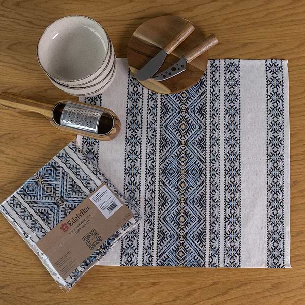 Фото - Салфетка для сервировки Едельвіка Кузьма 2 шт. голубой 46х46 см (469-25/00)