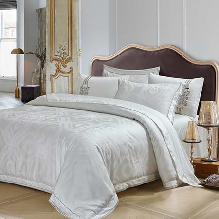 Фото - Комплект постільної білизни Word of Dream Т8017 Білі ночі жаккард 2х150х215 білий (19307)