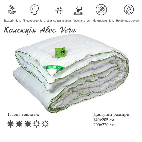 Фото - Набір ковдра євро + 2 подушки Руно 200х220 + 50х70 (925.52Aloe Vera)