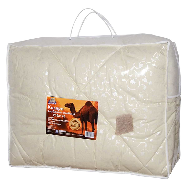 Фото - Одеяло зимнее двуспальное евро Ярослав шерстяное (верблюд) стеганое 205х230 (48002)