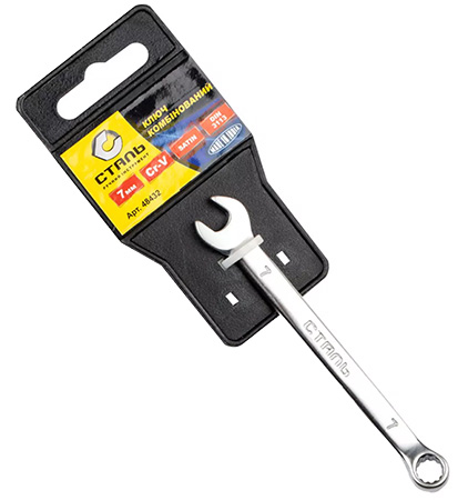 Ключ комбинированный Сталь Сатин 7 мм (48432)