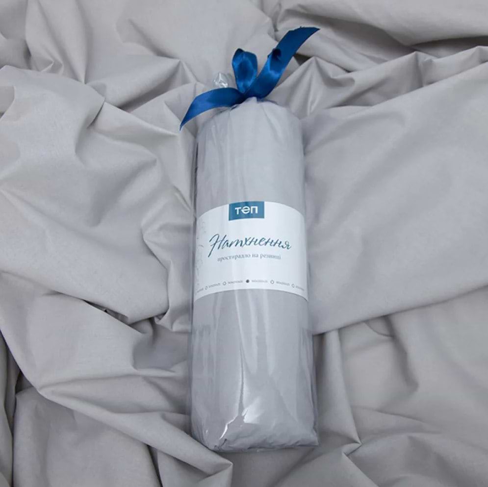 Простынь полуторная ТЕП ВДОХНОВЕНИЕ с резинкой 160х200 см Светло-серый (2-04017_27414)