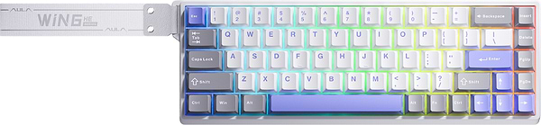 Фото - Клавіатура дротова Aula WIN68 HE Max Magnetic switch, Grey/White/Purple EN/UA (6978080504081)