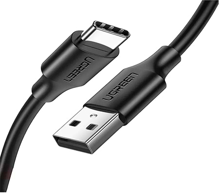 Кабель синхронізації даних UGREEN US287 USB 2.0 to USB Type-C 0.25m Black (60114)