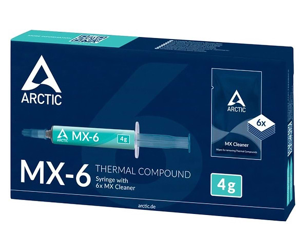Фото - Термопаста ARCTIC MX-6 4 г 6 шт. MX Cleaner (ACTCP00084A)
