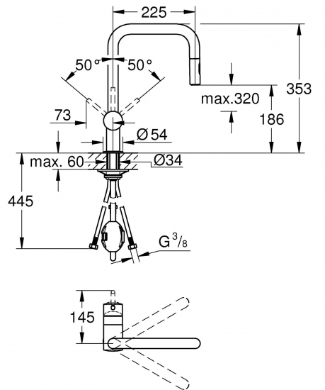 Фото - Смеситель кухонный Grohe Minta Матовый графит (32322AL2)