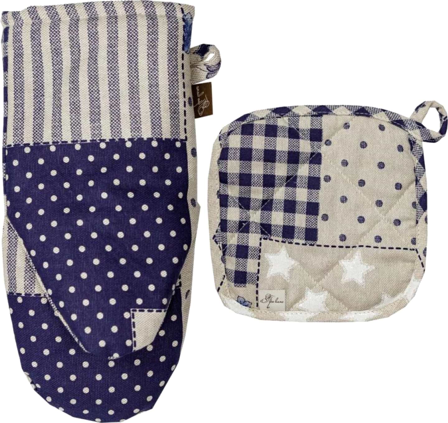 Набір прихваток Прованс Печворк синій 32х20 см (034968)