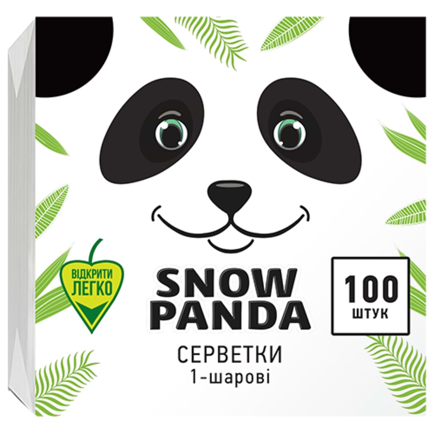 Серветки паперові Сніжна панда белые 33*33 100 шт. - Фото 1