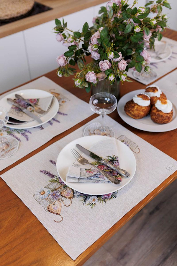 Фото - Серветка для сервірування Прованс Лавандовий садок 35 см (044186)