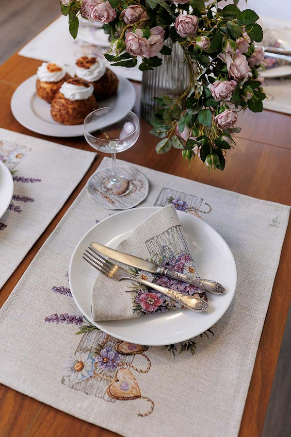 Фото - Серветка для сервірування Прованс Лавандовий садок 35 см (044186)