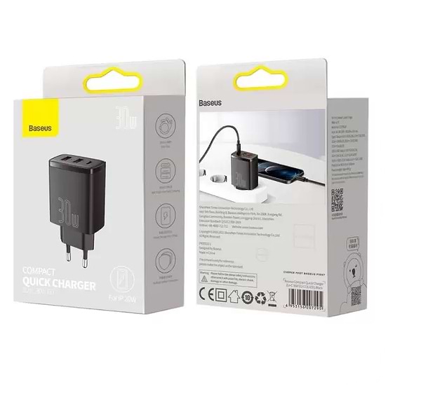 Фото - Сетевое зарядное устройство Baseus 3xUSB 20W USB-C+USB-A (CCXJ-E01)