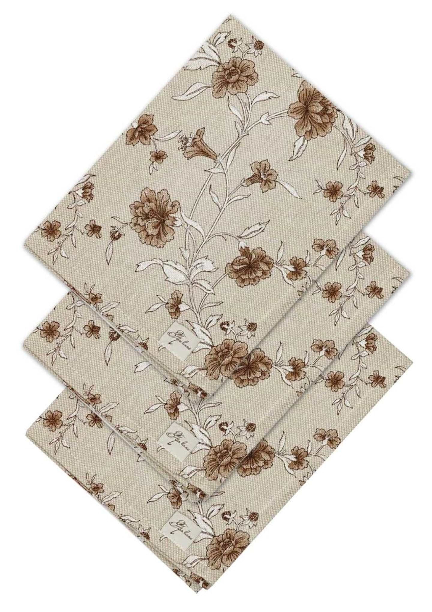 Серветка для сервірування Прованс набір Квіти коричневі 35х45 см (035084)