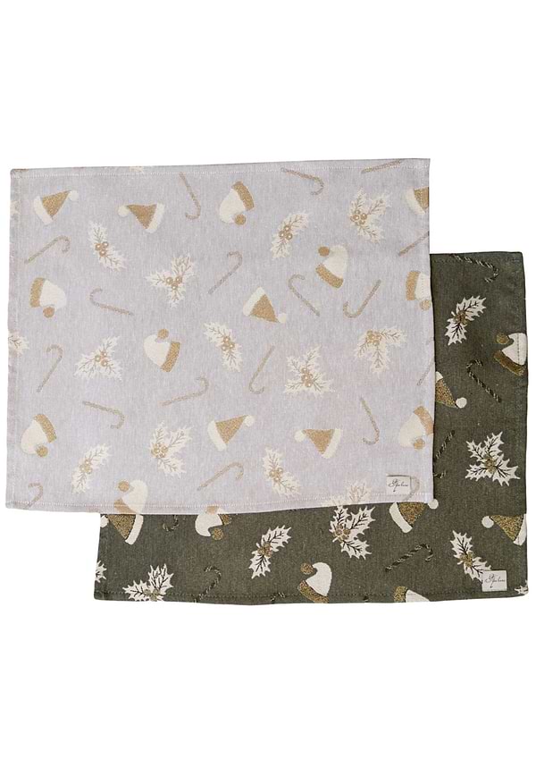 Фото - Серветка для сервірування Прованс Шапочки на зеленому 35х45 см (036838)