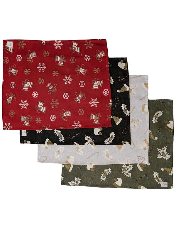 Фото - Серветка для сервірування Прованс Шапочки на зеленому 35х45 см (036838)