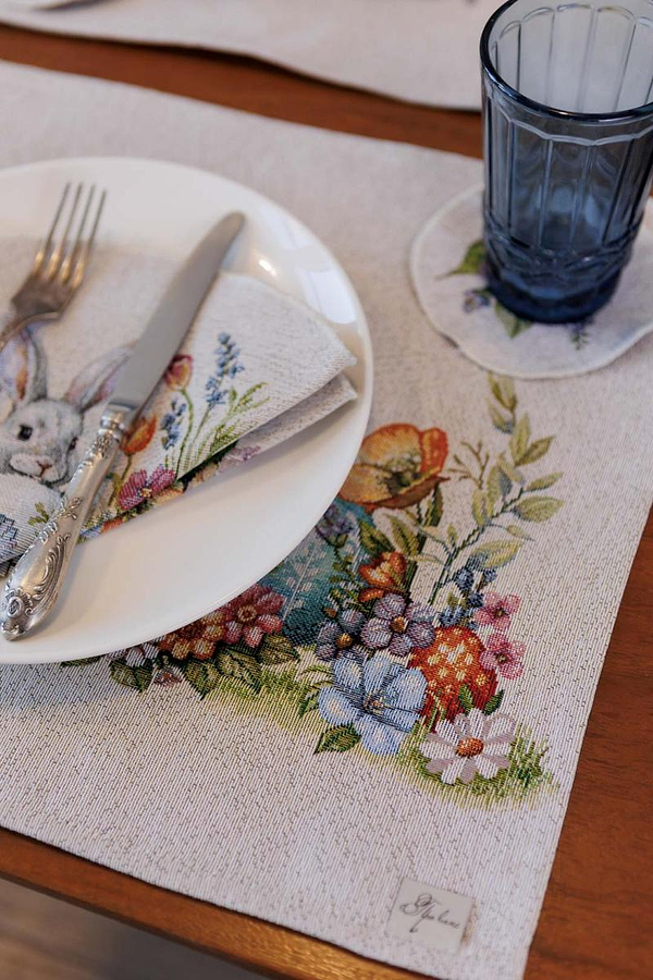 Фото - Салфетка для сервировки Прованс Пасхальная гобеленовая Соцветие 35х45 см (044132)