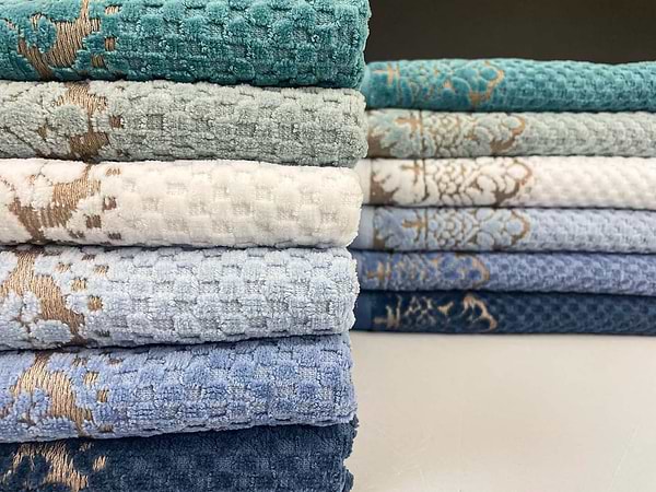 Фото - Полотенце банное GM Textile Дамаск мятное махровое велюр 70х140