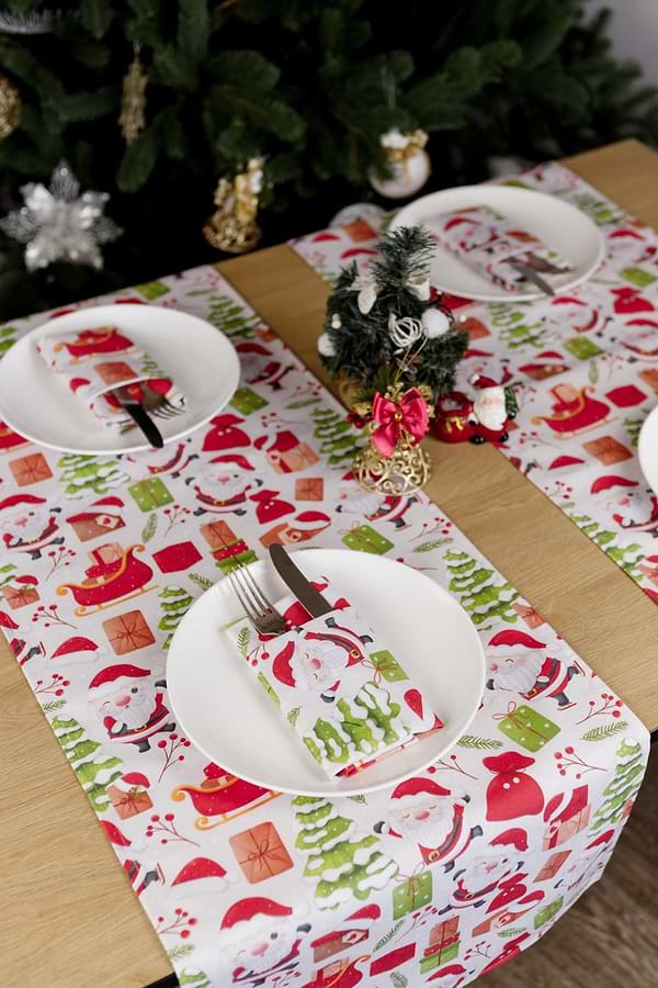 Фото - Скатертина раннер Прованс Санта на білому 40х140 см (035777)