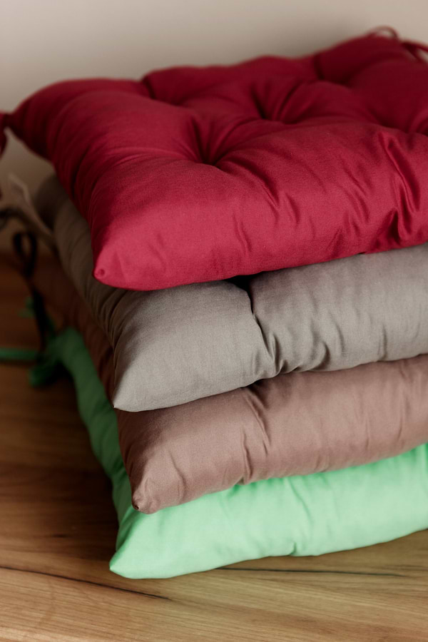 Фото - Подушка для стільця Прованс Фібра зелена 40х40 см (029609)